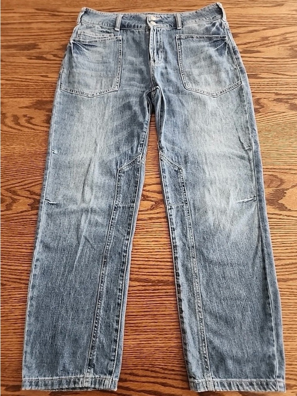 Anthropologie’s Pilcro The Wanderer relaxed Light Blue Flare Jeans 28